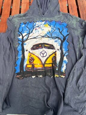 NO TIME cotton hoodie graphic art VW bug